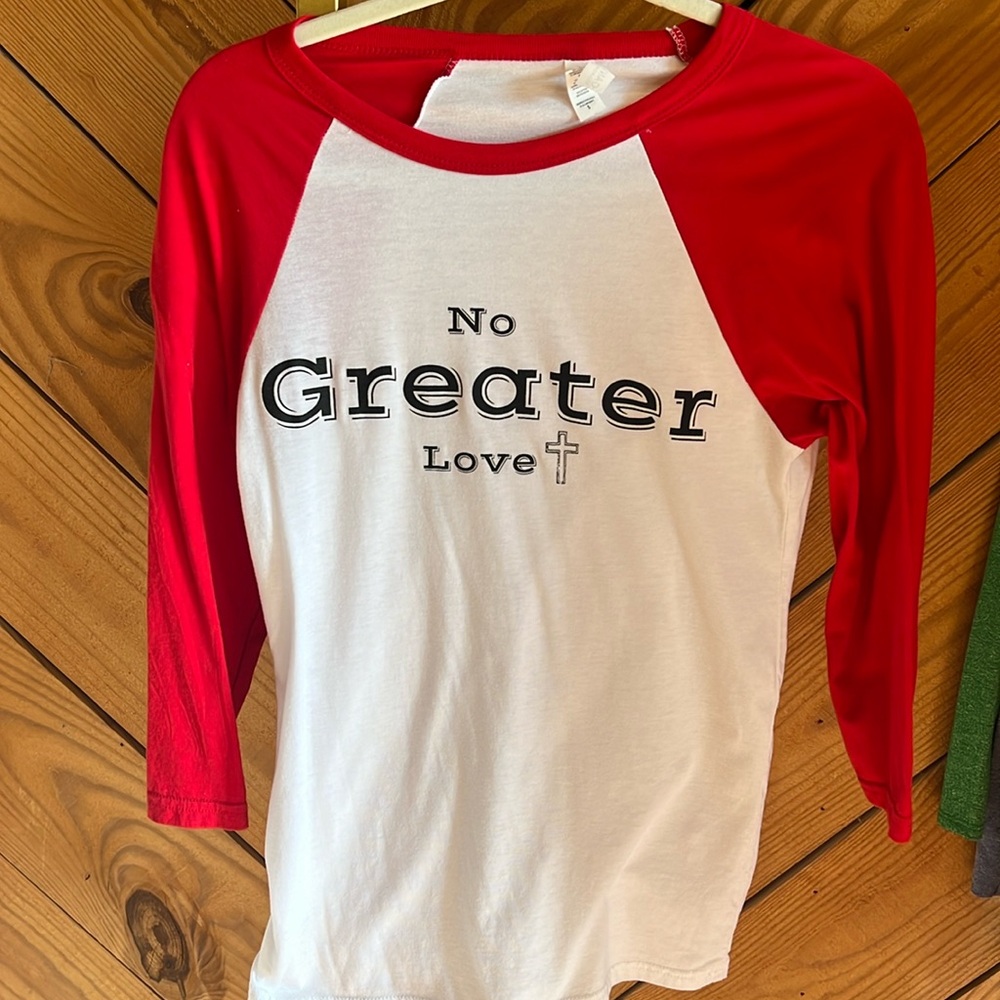 No Greater Love 3/4 sleeve top